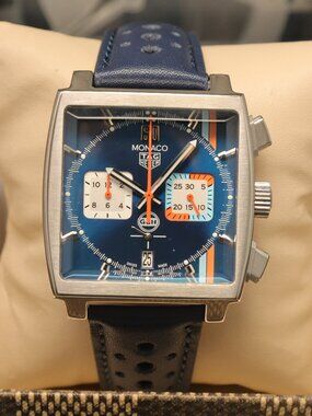 Mod Monaco Gulf Racing TAG Heuer Chronograph Quartz Men's Watch. | Gift For Him.